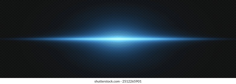 Magic neon lines of light. Blue glare of the beam.