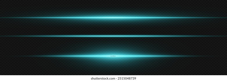 Magic neon lines of light. Blue glare of the beam.