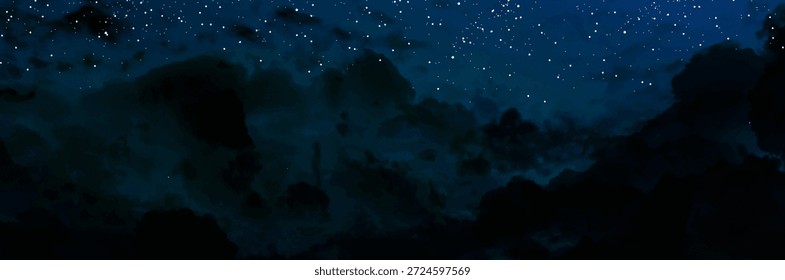 Fundo azul escuro noite mágica com flocos de neve brancos. Quadrado vetor casamento cartão de inverno. Confete de neve e quadro de fundo azul marinho. Poeira celeste dispersa branca. Modelo de estrela mágica de conto de fadas