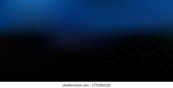 La noche mágica el fondo del cielo azul oscuro con brillantes brillantes dorados. Ilustración del vector