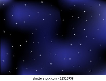 Magic night with stars vector illustration