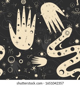 magic objects. objects of magical rites and rituals. Spiritualism and Occultism. space energy, solar system, vector graphics