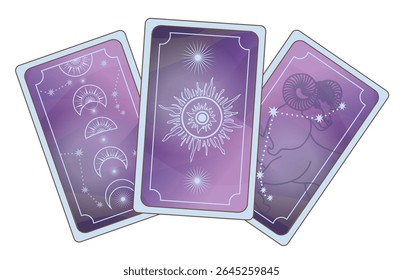 Magic occult cards. Vintage hand drawn mystical tarot cards, magic symbols, magic occult cards vector illustrations. Esoteric, astrological elements for prediction