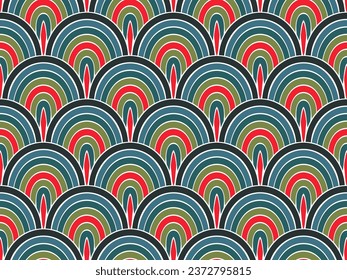 Magic ocean fish squama vector seamless pattern. Cheerful snakeskin texture. Clothing sea fish scale motif. Simple reptile scale background. Asian stylized ornament.