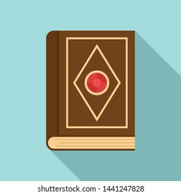Magic old book icon. Flat illustration of magic old book vector icon for web design