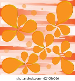 magic orange flower on a yellow background