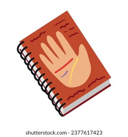 Magic palmistry book on white background