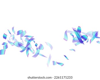 Fondo vectorial de decoración de confeti de fiesta mágica. Vector de fiesta de partículas de holograma azul. La sorpresa estalló cayendo confetti. Ilustración de decoración de celebración de feriados. Entretenimiento de Popper