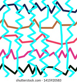 Magic Paths for Secret Decisions. Esoteric Rebus. The Road of Enigma. Texture. Seamless Pattern. HV cyan. — Vector