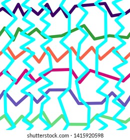 Magic Paths for Secret Decisions. Esoteric Rebus. The Road of Enigma. Texture. Seamless Pattern. HV cyan. — Vector