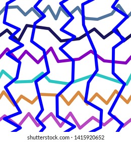 Magic Paths for Secret Decisions. Esoteric Rebus. The Road of Enigma. Texture. Seamless Pattern. HV blue. — Vector