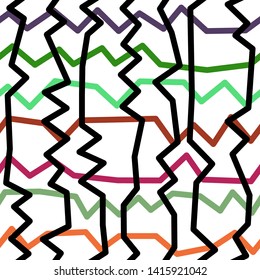 Magic Paths for Secret Decisions. Esoteric Rebus. The Road of Enigma. Texture. Seamless Pattern. HV black. — Vector