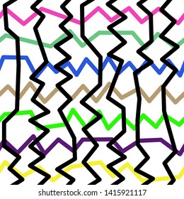 Magic Paths for Secret Decisions. Esoteric Rebus. The Road of Enigma. Texture. Seamless Pattern. HV black. — Vector