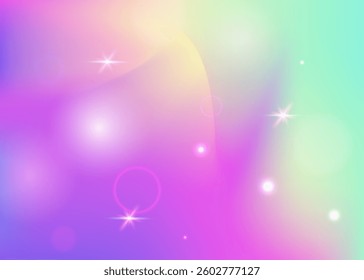 Magic Pattern. Pink Princess Background. Rainbow Gradient. Iridescent Girlish Effect. Purple Fantasy Hologram. Lilac Cosmic Invitation. Kawaii Backdrop. Stars Magic Pattern.