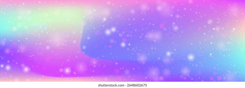 Padrão Mágico. Gradiente de unicórnio rosa e belo holograma de fadas. Fundo Kawaii Roxo. Papel De Parede De Aquarela Abstrata De Sonho De Doce Cósmico. Padrão Mágico Azul.