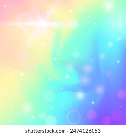 Magic Pattern. Pink Unicorn Hologram. Princess Background. Holographic Abstract Invite. Purple Magical Invitation. Blue Sparkles Gradient. Girl Backdrop. Neon Magic Pattern.