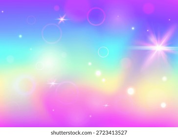 Zaubermuster. Lila Prinzessin Einladung. Regenbogen-Hintergrund. Irisierendes Universum einladen. Rosa mystischer Farbverlauf. Lilac Abstraktes Hologramm. Girl Texture. Party Magic Pattern.