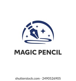 magic pencil creative logo. inspirational logo
