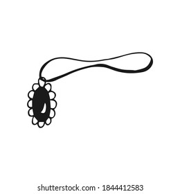 Magic pendant. Vector linear illustration. Hand drawn magic tools, concept of witchcraft.