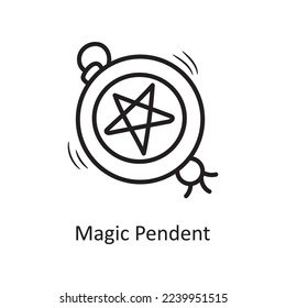 Magic Pendent Vector Outline Icon Design illustration. Medieval Symbol on White background EPS 10 File