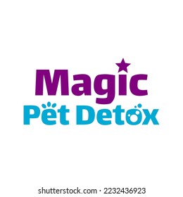 Magic Pet Detox Logo. Magisches Logo. Logo des Hauses. Entdeckungslogo für Haustiere.