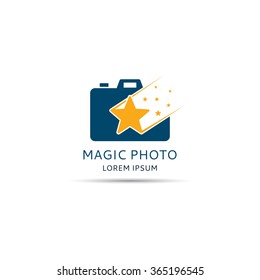 Magic photo logo template. Vector illustration. Template logo of photographer.