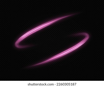 Magic pink banner. Sparkle dust particles. Glowing circle trail. Luxury shiny wave of purple particles.