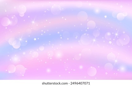 Magic pink blue sky in sparkling stars. Vector illustration.