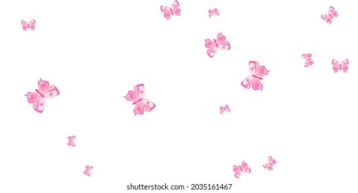 Las mariposas de color rosa mágico aislan la ilustración vectorial. La primavera unos insectos bonitos. Fantásticas mariposas aisladas de fondo de fantasía. Las polillas de las alas suaves patten. Seres de jardín.