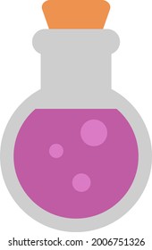 Magic pink potion, illustration, vector on a white background.