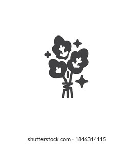 La planta mágica deja un icono vector. signo plano relleno para concepto móvil y diseño web. El árbol de fantasía deja un icono de glifo. Símbolo, ilustración del logotipo. Gráficos vectoriales