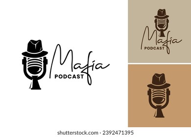 The "Magic Podcast Logo" is a design asset featuring a microphone and hat. This logo is perfect for branding a podcast or audio show with a magical or fantasy theme.