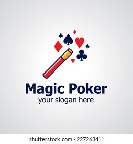 Magic poker vector logo design, icon idea for card games or casino brand