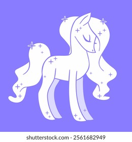 Magic pony. Beautiful pony illustration. Vector illustration.