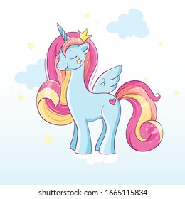 magic pony with horn and wings