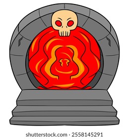 magic portal dungeon illustration hand drawn isolated vector