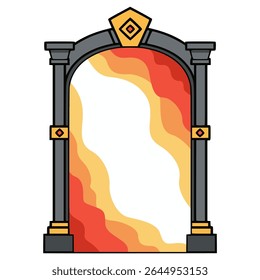 magic portal fantasy adventure game asset flat color vector illustration template design
