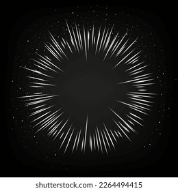 A magic portal made of a silver circle of energy laser beams with a vector illustration of the glow effect.