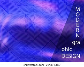 Magic poster glitch holographic vector layout design. Abstract wallpaper with holo texture. Radiant glitch hologram gradient background for poster.