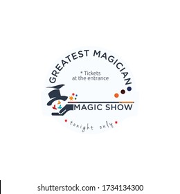Magic poster invitation. Illustration of announcement magician show illusion