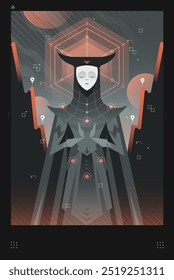 Magic poster. mystic aesthetic, with esoteric elements. Vector design illustration