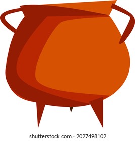 A magic pot of brown color, for making potions. Halloween. Illustration on a white background.