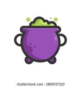 magic pot flat and fill halloween icon 