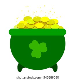 Magic pot of gold. St. Patrick's day.