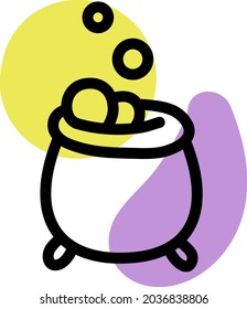 Magic pot, illustration, vector, on a white background.