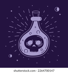 magic potion alchemy sketch icon