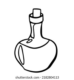 magic potion bottle. Doodle vector illustration