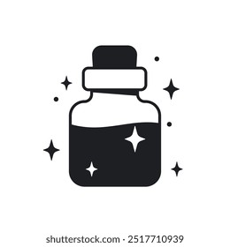 Magic potion bottle, elixir vector illustration