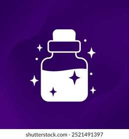 Magic potion bottle or elixir vector icon