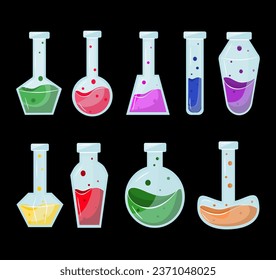 Magic Potion in a Bottle, for flash card, sticker, background, and other. A simple vector design.